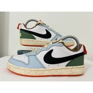 Nike Court Borough Low 2 GS‎ White Alabaster Speckled Vintage Basketball Sz 5.5Y
